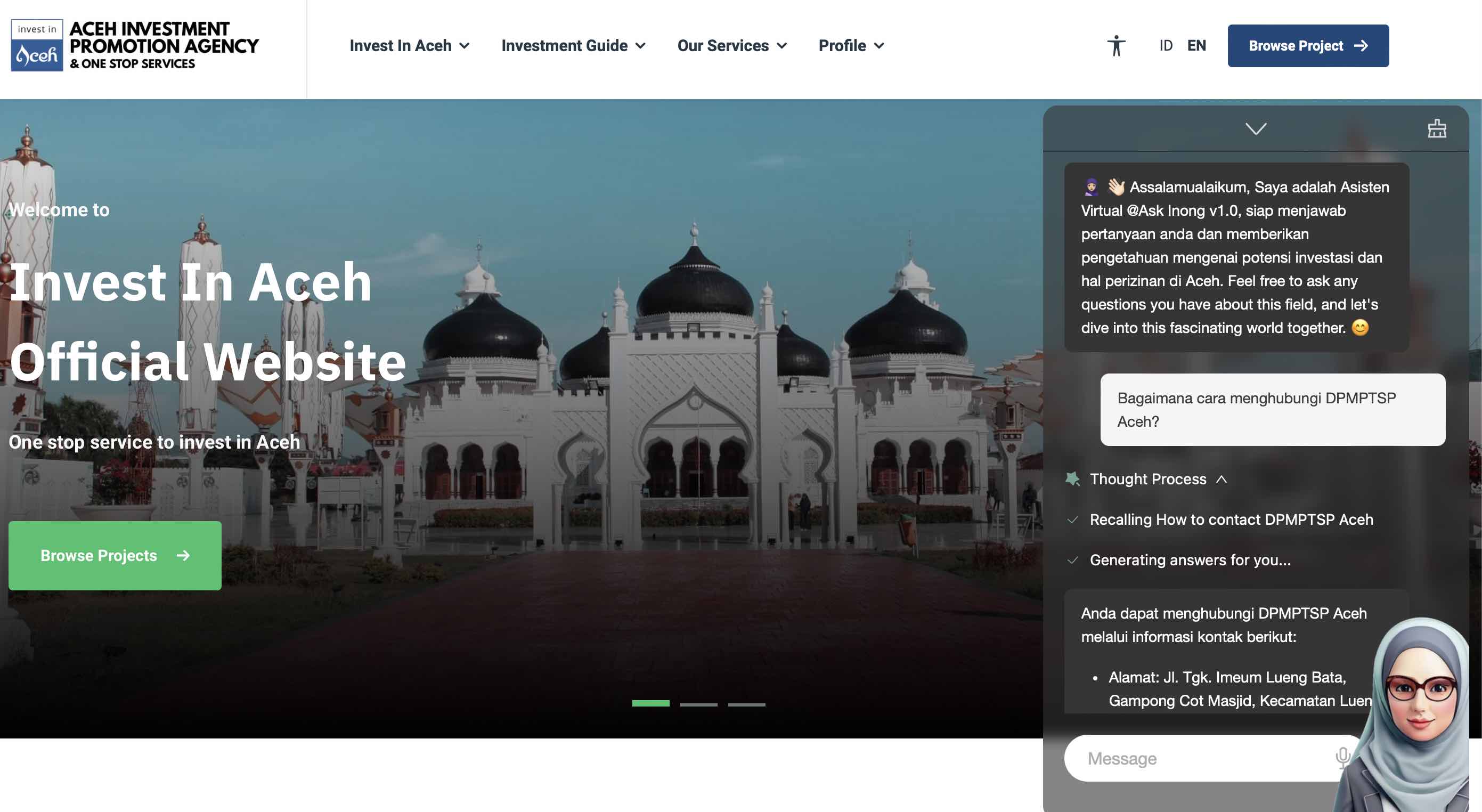 DPMPTSP Aceh Luncurkan Ask Inong (beta): Asisten Virtual Berbasis AI